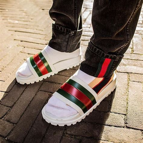 mens sliders gucci|discount gucci slides for men.